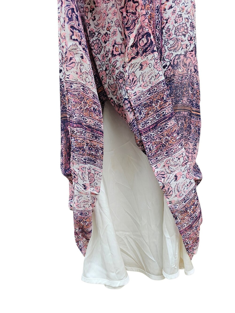 Tahari Pink & Navy Printed Sleeveless Maxi Dress Size 4 - Picture 14 of 16